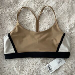 Tan and Black Sports Bra